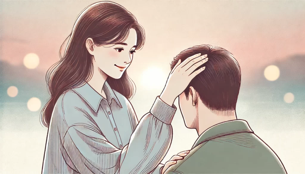 女性が男性の頭を撫でる心理的背景